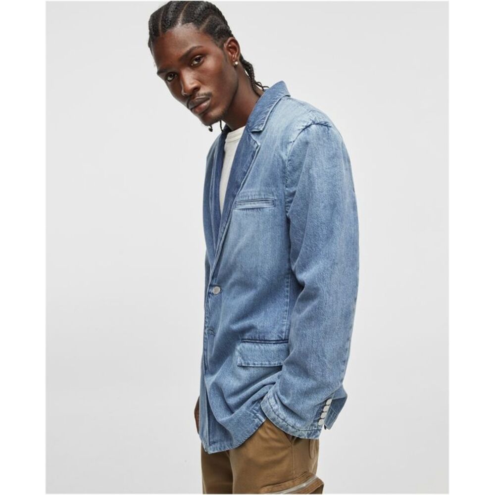 Mode Of One Mens Berman Denim Blazer Jacket, NWT - Picture 2 of 4
